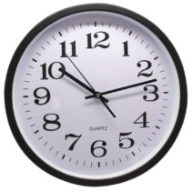 Bismark Reloj Oficina Grande - Lente de Cristal - Manecillas de Aluminio - Esfera de PVC - Color Negro