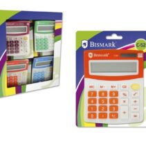 Bismark Calculadora C-52 Escolar de 8 Digitos - Funciones Basicas y Memoria - Alimentacion Solar y a Pilas - Colores Surtidos Aleatorios