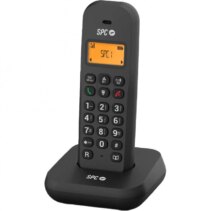 SPC Keops Telefono Fijo Inalambrico DECT - Pantalla Iluminada - Agenda 50 Contactos - Identificador de Llamadas - Color Negro