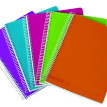 Ancor Classic Stripes Cuaderno Espiral Tamaño Folio Raya Horizontal - 80 Hojas 90gr - Tapa de Plastico - Colores Surtidos