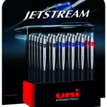 Uni-ball SXN-210 JetStream Expositor de 36 Boligrafos Retractiles - Punta de Bola 1mm - Tinta Pigmentada Resistente al Agua y Luz - Secado Instantaneo - Ideal para Zurdos - Colores Surtidos