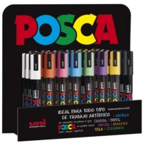 Posca PC-5M Expositor de 36 Marcadores de Pintura - Punta de Bala 1.8-2.5mm - Tinta Base al Agua - No Permanente - Resistente a la Luz - Colores Surtidos