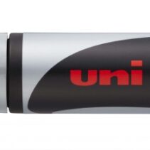 Uni-ball PWE-17K Marcador de Tiza Liquida - Punta Biselada 15mm - Borrado en Humedo - Resistente a la Lluvia - Color Plata