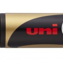 Uni-ball PWE-17K Marcador de Tiza Liquida - Punta Biselada 15mm - Borrado en Humedo - Resistente a la Lluvia - Color Oro