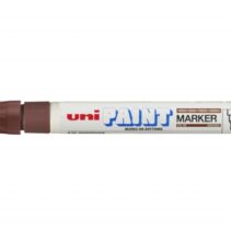 Uni-ball PX-20 Paint Marker - Marcador de Pintura - Punta Acrilica de Bala 2.2-2.8mm - Permanente en Todas las Superficies - Resistente a Luz y Agua - Cuerpo de Aluminio - Color Marrón