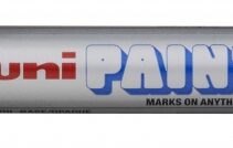 Uni-ball PX-20 Paint Marker - Marcador de Pintura - Punta Acrilica de Bala 2.2-2.8mm - Permanente en Todas las Superficies - Resistente a Luz y Agua - Color Plata