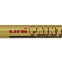 Uni-ball PX-203 Marcador de Pintura - Punta Acrilica 1mm - Permanente en Todas las Superficies - Resistente a Luz y Agua - Color Oro