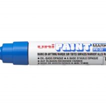 Uni-ball PX-30 Marcador de Pintura - Punta Biselada Acrilica 4-8.5mm - Linea Gruesa - Cuerpo de Aluminio - Tinta Permanente Resistente a Luz y Agua - Color Azul