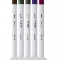 Uni-ball PEM-SY Set Nº3 Emott Vintage Colors Pack de 5 Rotuladores de Linea Fina - Punta 0.4mm - Tinta a Base de Agua - Diseño Innovador - Ancho de Linea Constante - Colores Surtidos