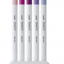 Uni-ball PEM-SY Set Nº7 Emott Floral Colors Pack de 5 Rotuladores de Linea Fina - Punta 0.4mm - Tinta a Base de Agua - Diseño Innovador - Ancho de Linea Constante - Colores Surtidos