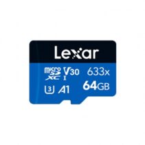 Lexar 633x High-Performance Tarjeta de Memoria microSDXC 64GB UHS-I - Velocidad de Lectura hasta 100MB/s - Clase U3 y V30 - Incluye Adaptador SD - Color Azul