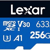 Lexar 633x High-Performance Tarjeta de Memoria microSDXC UHS-I 256GB - Velocidades de Lectura hasta 100MB/s - Incluye Adaptador SD - Color Azul