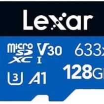 Lexar 633x UHS-I Tarjeta de Memoria microSDXC 128GB con Adaptador SD - Velocidades de Lectura hasta 100MB/s - Escritura hasta 45MB/s - Clases U3