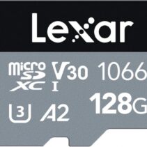 Lexar Professional 1066x Tarjeta de Memoria microSDXC UHS-I 128GB - Velocidades de Lectura hasta 160MB/s - Escritura hasta 120MB/s - Clase V30 - Rendimiento A2 - Color Gris