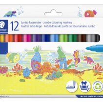 Staedtler Noris 340 Pack de 12 Rotuladores de Gran Tamaño - Trazo 3mm Aprox - Lavable Facilmente - Tinta Base de Agua - Colores Surtidos