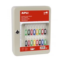 Apli Armario Porta Llaves con Cierre - 40 Posiciones - Ideal para Oficinas y Almacenes - Organizacion y Acceso Facil - No Incluye Llaveros - Color Blanco