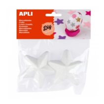 Apli Estrellas de Poliestireno - Alta Densidad - Faciles de Cortar y Pintar - Ideales para Decoraciones y Manualidades - Color Blanco