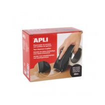 Apli Dispensador de Precinto Multifuncional - Cuchilla Incorporada - Diseño Ergonomico - Material ABS de Alta Calidad - Robusto y Duradero - Incluye Rollo de Precinto de 66 m - Color Negro