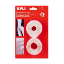 Apli Cinta Adhesiva Gancho Bucle - Union Segura - Reutilizable - Resistencia 10 kg - Adhesivo Acrilico - Alternativa a Taladros y Clavos - Ideal para Organizacion y Manualidades - Color Blanco