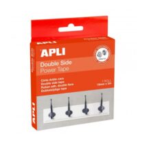 Apli Cinta Adhesiva Doble Cara Power - Soporta hasta 100 kg - Resistente y Duradera - Adhesion Instantanea - Ideal para Superficies Planas - Color Transparente