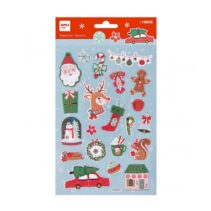 Apli Bolsa de Pegatinas Navideñas Reno - Adhesivo Permanente - 22 Pegatinas Surtidas - Ideal para Decorar Regalos y Tarjetas - Estimula Creatividad y Psicomotricidad Fina en Niños