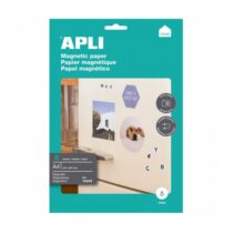 Apli Pack de 8 Hojas de Papel Magnetico A4 - 650gr - Apto para Impresoras Inkjet - Facil de Usar - Ideal para Imagenes Personalizadas y Decoracion