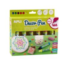 Apli Pack de 6 Rotuladores de Gel 3D Fluor - Ideal para Decorar Plastico