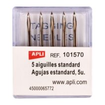 Apli Pack de 5 Agujas de Recambio para Etiquetadoras Textiles - Compatibles con Pistola Textil Modelo 101545 - Compatibles con Navetes Modelos 154110 y 154112