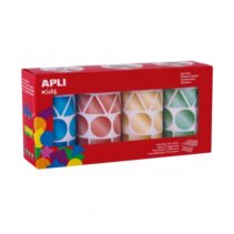 Apli Pack de 4 Rollos de Gomets Metalizados Geometricos Surtidos - 4.324 Gomets - Faciles de Separar - Ideales para Guarderias - Alta Calidad y Seguridad - Colores Surtidos