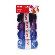 Apli Pack de 4 Ovillos de Lana Acrilica - Tonos Azules Combinables - Flexibles y Resistentes - Lavables a Maquina - Ideales para Manualidades y Tejido - Colores Surtidos