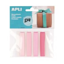 Apli Pack de 4 Cintas de Tela - Ideales para Manualidades - Scrapbooking - Envolver Regalos - Decoraciones para Eventos y Accesorios - Color Rosa