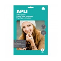 Apli Pack de 2 Hojas de Papel para Crear Tatuajes - Imprimible en Inkjet - Versatil para Piel y Objetos - Facil de Borrar - Dermatologicamente Testado