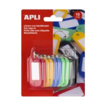 Apli Pack de 10 Llaveros con Etiqueta - Sistema Porta Etiquetas de Facil Apertura - Ideal para Oficinas