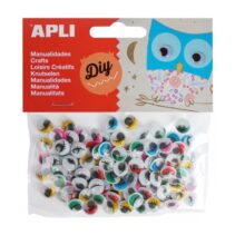 Apli Ojos Moviles Adhesivos con Pestañas - Gran Adhesion - Versatiles para Manualidades - Ideales para Escuelas y Talleres Infantiles - Colores Surtidos