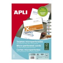 Apli Tarjetas de Visita Blancas Microperforadas - Acabado Mate - Cartulina 200gr - Compatible con Impresoras Inkjet y Laser - 100% Personalizables - Color Blanco