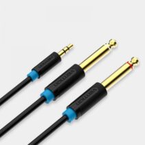 Vention Cable Estereo Jack 3.5 Macho a 2x Jack 6.5 Macho - 0.5m - Color Negro