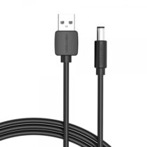 Vention Cable Alimentacion USB-A Macho a DC 5.5mm - 1m - Color Negro