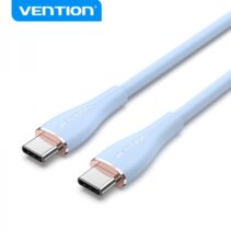 Vention Cable USB-C Macho a USB-C Macho - 1m - 5A 100W 480Mbps - Color Azul Silicona