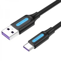 Vention Cable USB 2.0 Macho a USB-C Macho - 0.5m - 5A 100W 480Mbps - Color Negro