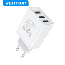 Vention Cargador de Pared USB-Ax3 2.4A 12Wx3 - Carga rapida - Color Blanco