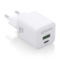 Aisens Cargador Gan USB-C 30W - Alta Eficiencia Energetica - Tecnologia AI - Multiples Protecciones - Carga Rapida y Segura - Compatible con Multiples Dispositivos