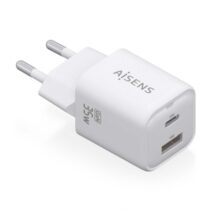 Aisens Cargador Gan USB-C 35W - Alta Eficiencia Energetica - Tecnologia AI para Carga Rapida - Multiples Protecciones - Compatible con PD3.0 y QC3.0 - Carga Simultanea USB-C y USB-A