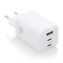 Aisens Cargador Gan USB-C 65W - Alta Eficiencia Energetica - Tecnologia AI - Carga Rapida y Segura - 3 Puertos USB - Compatible con Multiples Dispositivos