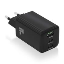 Aisens Cargador Gan USB-C 65W - Alta Eficiencia Energetica - Tecnologia AI para Carga Rapida - Multiples Protecciones de Seguridad - Compatible con USB-C y USB-A - Carga Simultanea de 3 Disositivos