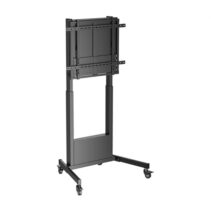 Aisens Soporte de Suelo Contrapeso con Rueda para Monitor/TV de 60?-100? - Acero de Alta Resistencia - Ajuste de Altura sin Esfuerzo - Carga Maxima 90Kg - Color Negro