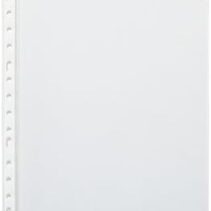 Pardo Pack de 100 Fundas Multitaladro Folio Transparentes 90 Micras - Acabado Cristal - Refuerzo en Blanco