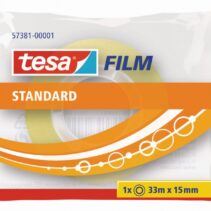 Tesa Tesafilm Standard Cinta Autoadhesiva Transparente 15mmx33m - Buena Adherencia y Alta Resistencia a la Luz UV - Sin PVC