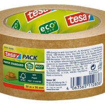 Tesa Tesapack Paper Standard Cinta Adhesiva de Papel 50mmx50m - Hecho con 56% de Materiales Biodegradables - Papel Procedente de Bosques Certificados FSCTM - Color Marron