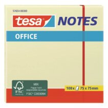 Tesa Notes Bloc de 100 Notas Adhesivas 75x75mm - Sin Disolventes - Reposicionables - Color Amarillo