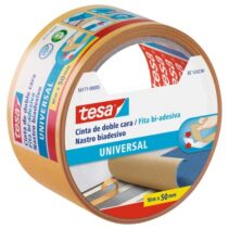 Tesa Universal Cinta Adhesiva Doble Cara 50mm x 10 Metros - Para Fijar Moquetas en Diferentes Superficies - Para Manualidades y Decoracion - Color Blanco